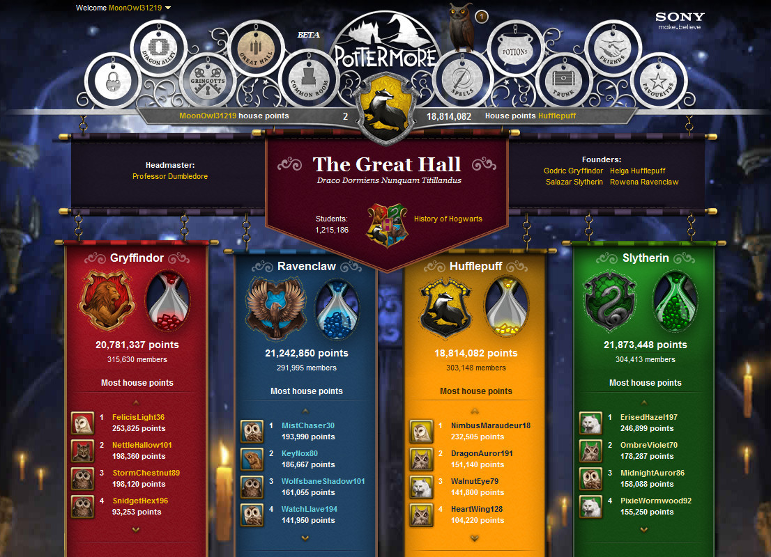 Pottermore – Harry Potter Game Experience