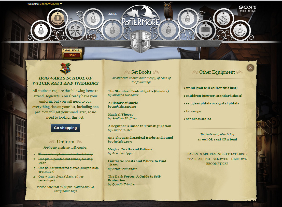 Pottermore – Harry Potter Game Experience