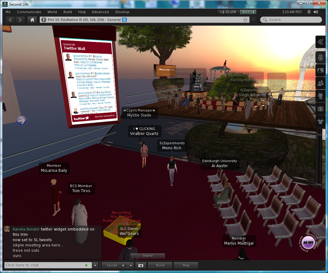 SLoodle 2.0 Demo on EduNation in Second Life